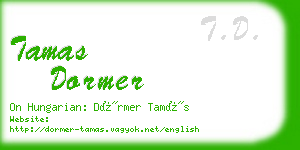 tamas dormer business card